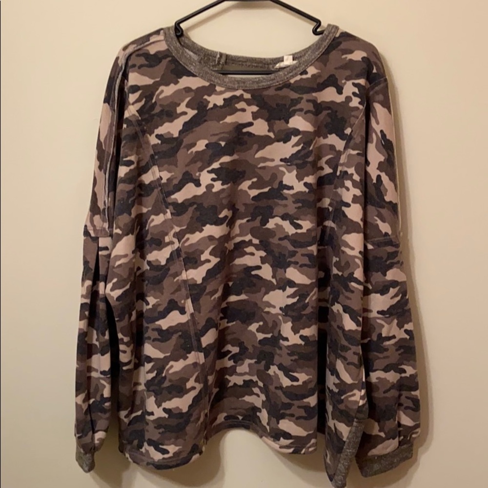 Camo! New! Open back camo top.
